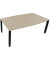 Besprechungstisch communication, h&ouml;henverstellbar 68-82cm (H), 200x100/110cm (BxT), Tonnenform, eiche natur / anthrazit metallic