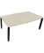 Besprechungstisch communication, h&ouml;henverstellbar 68-82cm (H), 200x100/110cm (BxT), Tonnenform, akazie hell / anthrazit metallic