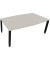 Besprechungstisch communication, h&ouml;henverstellbar 68-82cm (H), 200x100/110cm (BxT), Tonnenform, lichtgrau / anthrazit metallic