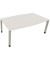 Besprechungstisch communication, h&ouml;henverstellbar 68-82cm (H), 200x100/110cm (BxT), Tonnenform, wei&szlig; / silber