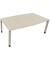Besprechungstisch communication 810018372, höhenverstellbar 68-82cm (H), 200x100/110cm (BxT), Tonnenform, akazie hell / silber