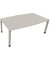 Besprechungstisch communication 810018381, höhenverstellbar 68-82cm (H), 200x100/110cm (BxT), Tonnenform, lichtgrau / silber