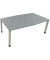 Besprechungstisch communication 810018383, höhenverstellbar 68-82cm (H), 200x100/110cm (BxT), Tonnenform, beton hell / silber