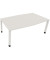 Besprechungstisch communication 810018401, höhenverstellbar 68-82cm (H), 200x100/110cm (BxT), Tonnenform, weiß / weiß