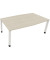Besprechungstisch communication 810018472, höhenverstellbar 68-82cm (H), 200x100/110cm (BxT), Tonnenform, akazie hell / weiß