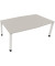 Besprechungstisch communication 810018481, höhenverstellbar 68-82cm (H), 200x100/110cm (BxT), Tonnenform, lichtgrau / weiß