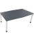 Besprechungstisch communication, h&ouml;henverstellbar 68-82cm (H), 200x100/110cm (BxT), Tonnenform, lavagrau / wei&szlig;