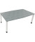 Besprechungstisch communication 810018483, höhenverstellbar 68-82cm (H), 200x100/110cm (BxT), Tonnenform, beton hell / weiß