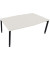 Besprechungstisch communication 810018501, höhenverstellbar 68-82cm (H), 200x100/110cm (BxT), Tonnenform, weiß / anthrazit metal
