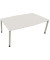 Besprechungstisch communication 810018601, höhenverstellbar 68-82cm (H), 200x100/110cm (BxT), Tonnenform, weiß / silber