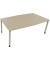 Besprechungstisch communication 810018671, höhenverstellbar 68-82cm (H), 200x100/110cm (BxT), Tonnenform, eiche natur / silber