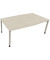 Besprechungstisch communication 810018672, höhenverstellbar 68-82cm (H), 200x100/110cm (BxT), Tonnenform, akazie hell / silber