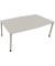 Besprechungstisch communication 810018681, höhenverstellbar 68-82cm (H), 200x100/110cm (BxT), Tonnenform, lichtgrau / silber