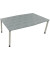 Besprechungstisch communication 810018683, höhenverstellbar 68-82cm (H), 200x100/110cm (BxT), Tonnenform, beton hell / silber