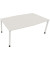 Besprechungstisch communication, h&ouml;henverstellbar 68-82cm (H), 200x100/110cm (BxT), Tonnenform, wei&szlig; / wei&szlig;