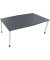 Besprechungstisch communication, h&ouml;henverstellbar 68-82cm (H), 200x100/110cm (BxT), Tonnenform, lavagrau / wei&szlig;