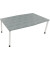 Besprechungstisch communication, h&ouml;henverstellbar 68-82cm (H), 200x100/110cm (BxT), Tonnenform, beton hell / wei&szlig;