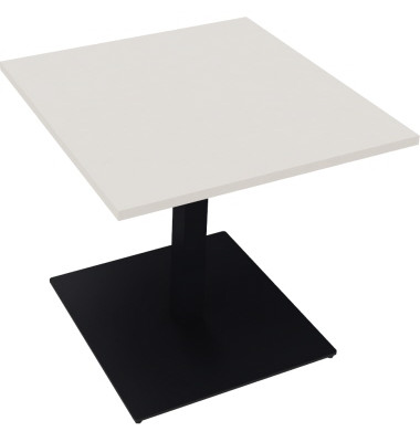 Besprechungstisch communication, 72cm (H), 80x80cm (BxT), rechteckig, wei&szlig; / anthrazit metallic