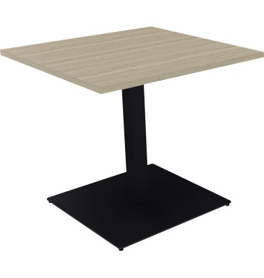 Besprechungstisch communication, 72cm (H), 80x80cm (BxT), rechteckig, eiche natur / anthrazit metallic