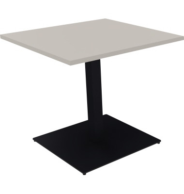 Besprechungstisch communication, 72cm (H), 80x80cm (BxT), rechteckig, lichtgrau / anthrazit metallic