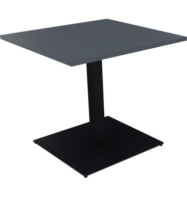 Besprechungstisch communication, 72cm (H), 80x80cm (BxT), rechteckig, lavagrau / anthrazit metallic