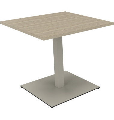 Besprechungstisch communication 810018971, 72cm (H), 80x80cm (BxT), rechteckig, eiche natur / silber