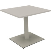 Besprechungstisch communication, 72cm (H), 80x80cm (BxT), rechteckig, lichtgrau / silber