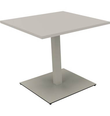 Besprechungstisch communication, 72cm (H), 80x80cm (BxT), rechteckig, lichtgrau / silber