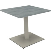 Besprechungstisch communication 810018983, 72cm (H), 80x80cm (BxT), rechteckig, beton hell / silber