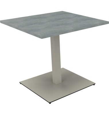 Besprechungstisch communication 810018983, 72cm (H), 80x80cm (BxT), rechteckig, beton hell / silber