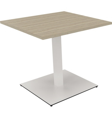 Besprechungstisch communication, 72cm (H), 80x80cm (BxT), rechteckig, eiche natur / wei&szlig;