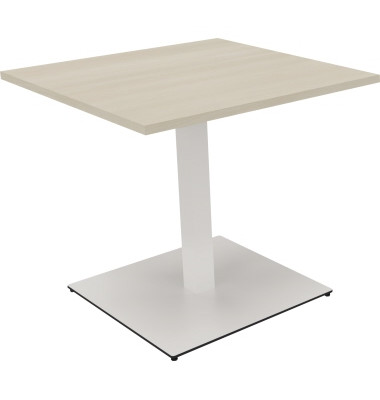 Besprechungstisch communication 810019072, 72cm (H), 80x80cm (BxT), rechteckig, akazie hell / weiß
