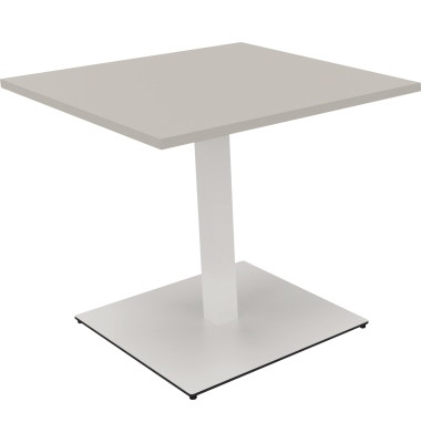 Besprechungstisch communication, 72cm (H), 80x80cm (BxT), rechteckig, lichtgrau / wei&szlig;