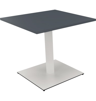 Besprechungstisch communication 810019082, 72cm (H), 80x80cm (BxT), rechteckig, lavagrau / weiß