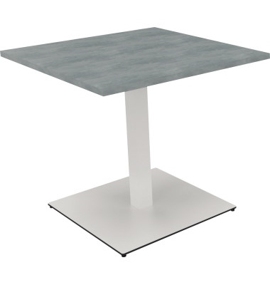 Besprechungstisch communication 810019083, 72cm (H), 80x80cm (BxT), rechteckig, beton hell / weiß