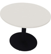 Besprechungstisch communication, 72cm (H), 100x100cm (BxT), rund, wei&szlig; / anthrazit metallic