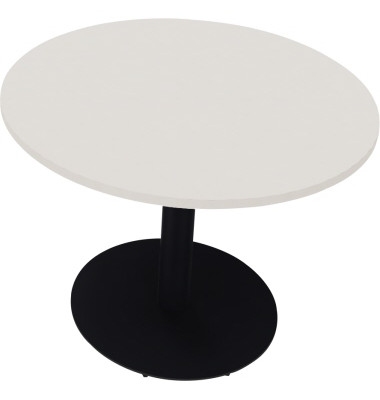 Besprechungstisch communication, 72cm (H), 100x100cm (BxT), rund, wei&szlig; / anthrazit metallic