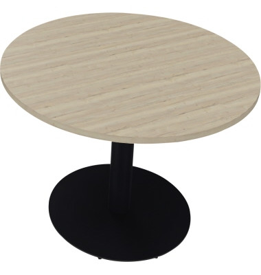 Besprechungstisch communication 810019171, 72cm (H), 100x100cm (BxT), rund, eiche natur / anthrazit metallic