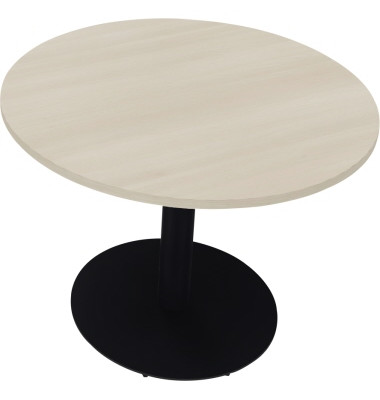 Besprechungstisch communication, 72cm (H), 100x100cm (BxT), rund, akazie hell / anthrazit metallic