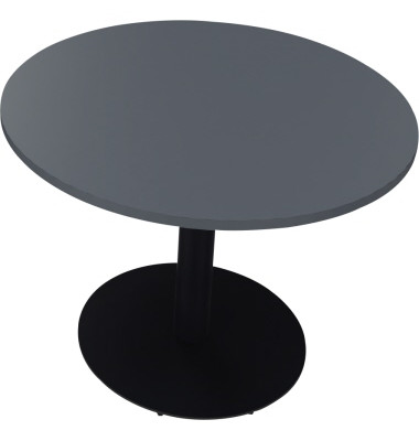 Besprechungstisch communication 810019182, 72cm (H), 100x100cm (BxT), rund, lavagrau / anthrazit metallic