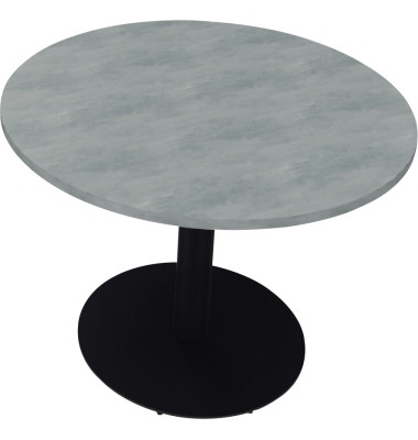 Besprechungstisch communication, 72cm (H), 100x100cm (BxT), rund, beton hell / anthrazit metallic