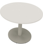 Besprechungstisch communication 810019201, 72cm (H), 100x100cm (BxT), rund, weiß / silber
