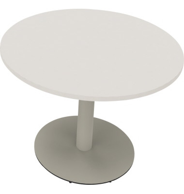 Besprechungstisch communication, 72cm (H), 100x100cm (BxT), rund, wei&szlig; / silber