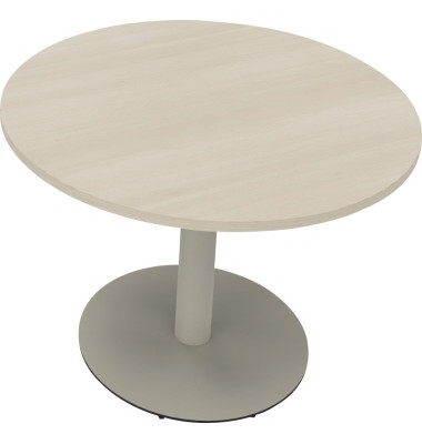 Besprechungstisch communication 810019272, 72cm (H), 100x100cm (BxT), rund, akazie hell / silber