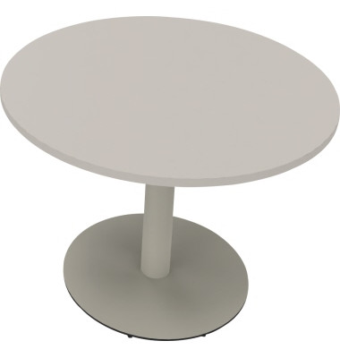 Besprechungstisch communication, 72cm (H), 100x100cm (BxT), rund, lichtgrau / silber
