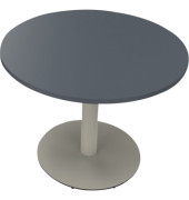 Besprechungstisch communication, 72cm (H), 100x100cm (BxT), rund, lavagrau / silber