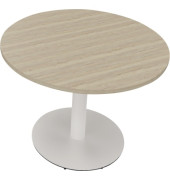 Besprechungstisch communication 810019371, 72cm (H), 100x100cm (BxT), rund, eiche natur / weiß