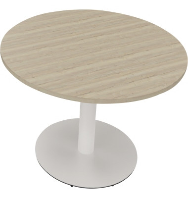 Besprechungstisch communication 810019371, 72cm (H), 100x100cm (BxT), rund, eiche natur / weiß