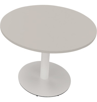 Besprechungstisch communication, 72cm (H), 100x100cm (BxT), rund, lichtgrau / wei&szlig;