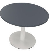 Besprechungstisch communication, 72cm (H), 100x100cm (BxT), rund, lavagrau / wei&szlig;